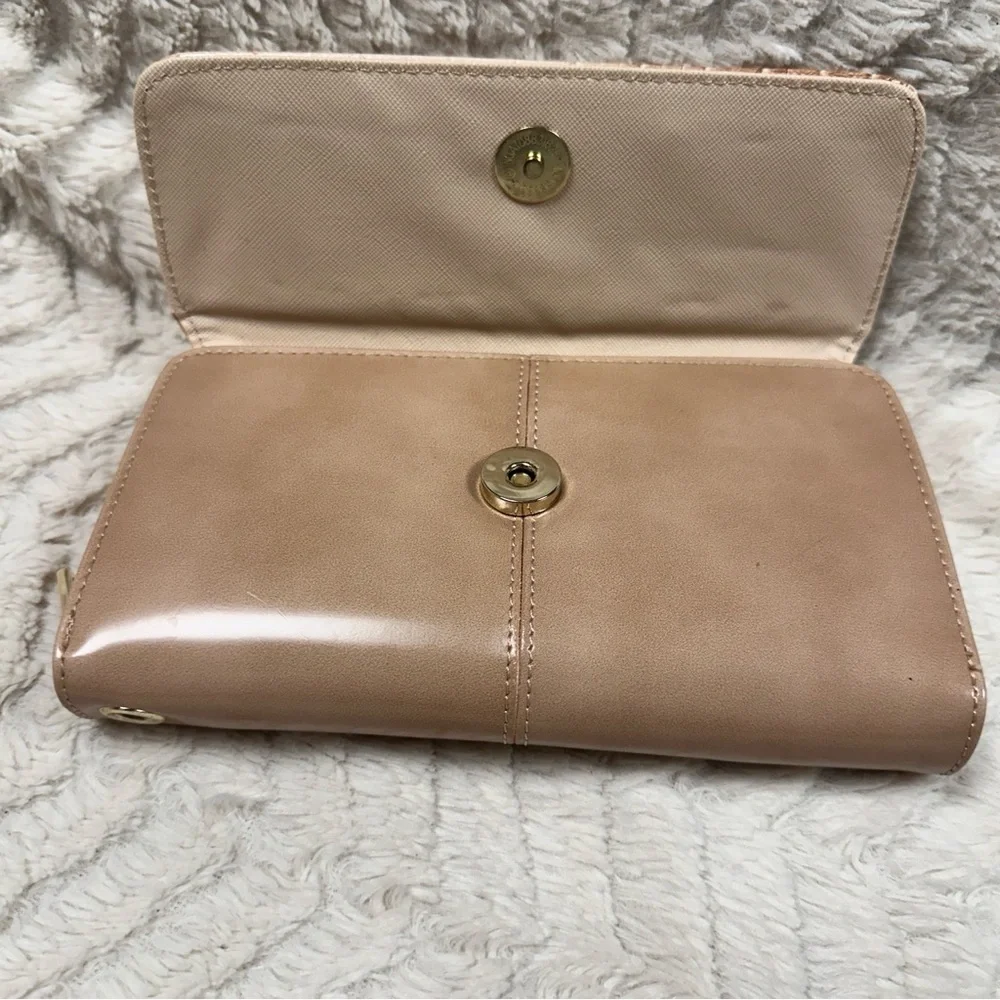 Noatd Clutch / Wallet / Checkbook, Tan, Brown, Gold Hardware